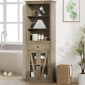 66.5 Tall Storage Cabinet, Bathroom Storage Cabinet with 5 Shelves & Drawer
