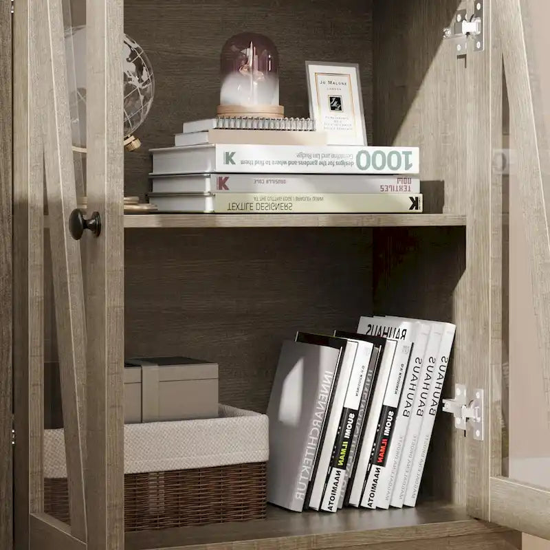 66.5" Tall Storage Cabinet with 5 Shelves & Drawer