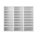 24-Compartment Wood Literature Organizer with Adjustable Shelves