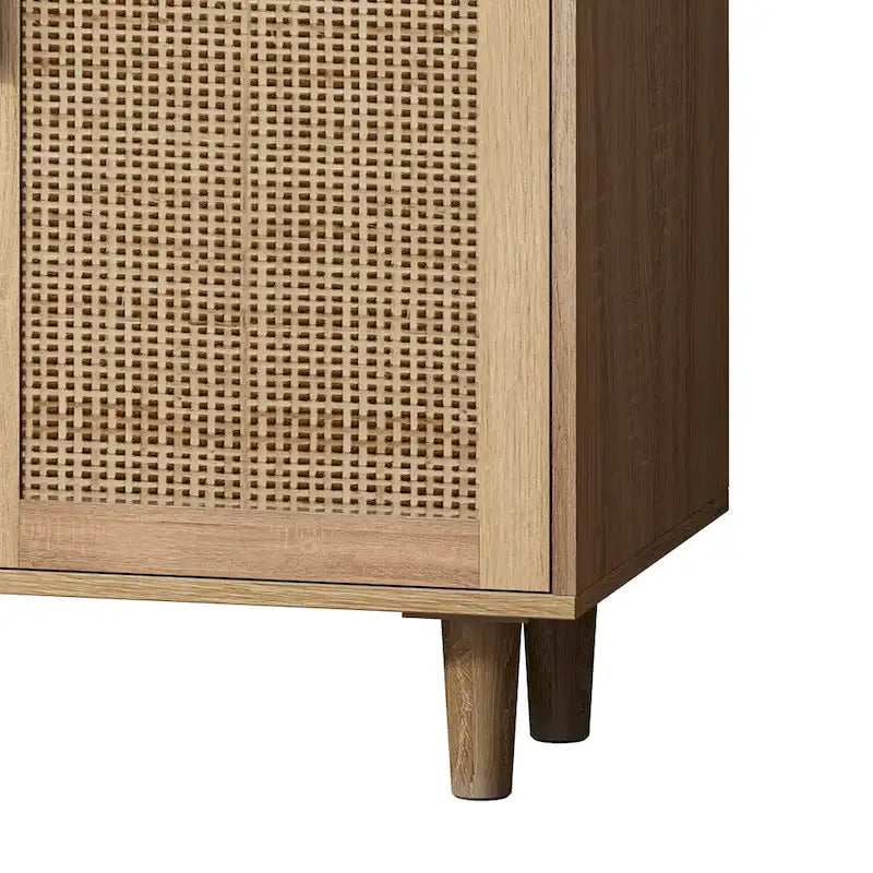 4-Door Rattan Decorative Storage Cabinet
