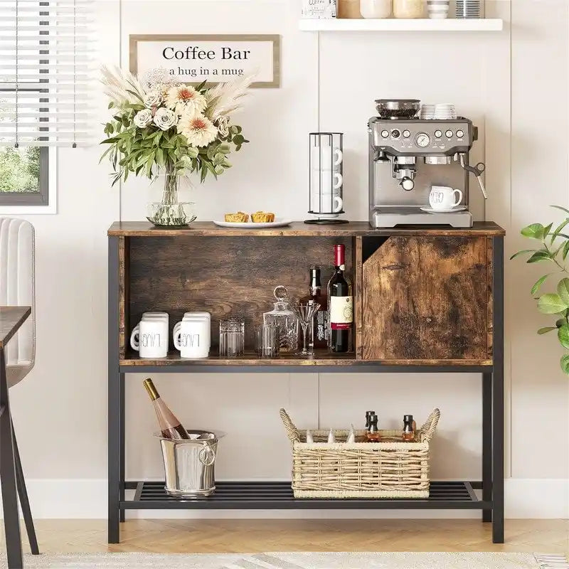 Coffee Bar with Storage Buffet Cabinet Kitchen Sideboard - 13.8D x 41.7W x 33H