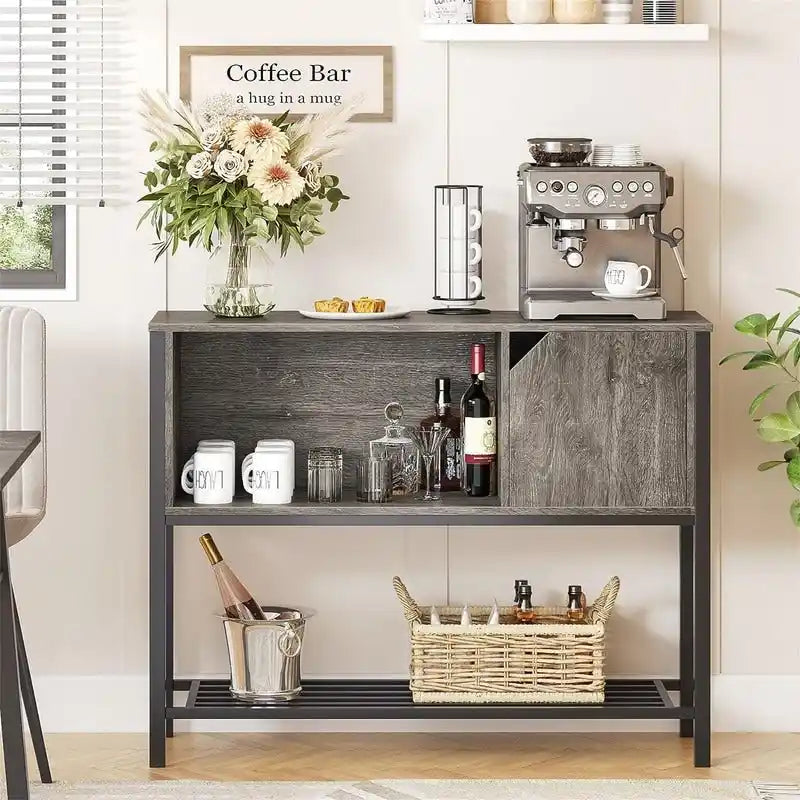 Coffee Bar with Storage Buffet Cabinet Kitchen Sideboard - 13.8D x 41.7W x 33H
