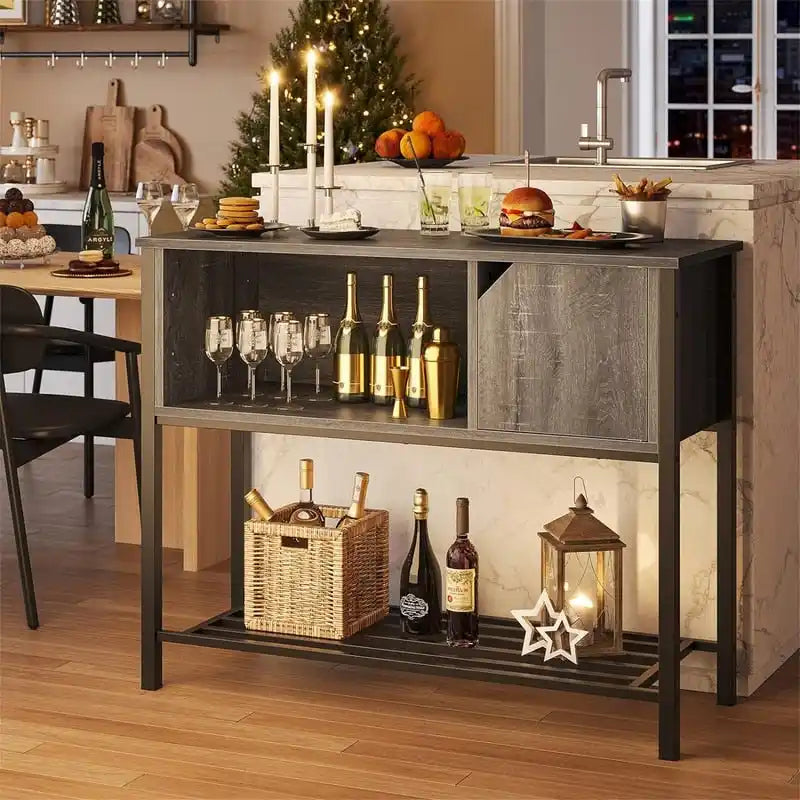 Coffee Bar with Storage Buffet Cabinet Kitchen Sideboard - 13.8D x 41.7W x 33H