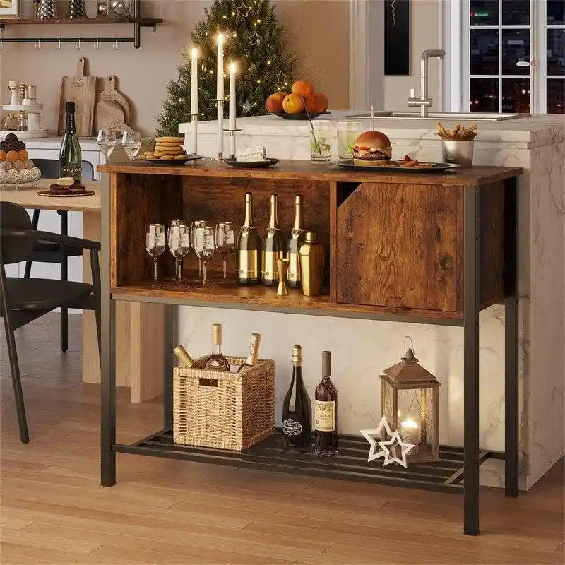 Coffee Bar with Storage Buffet Cabinet Kitchen Sideboard - 13.8D x 41.7W x 33H
