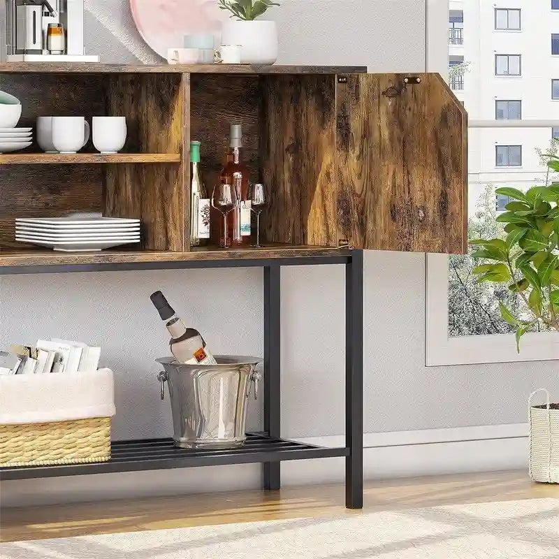 Coffee Bar with Storage Buffet Cabinet Kitchen Sideboard - 13.8D x 41.7W x 33H