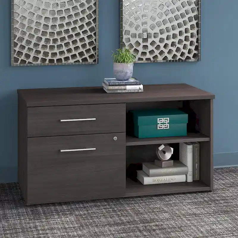 Low Storage Cabinet with File Drawer
