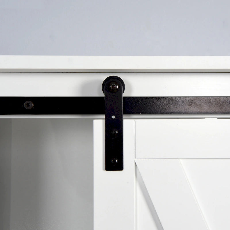 Over-the-Toilet Storage Cabinet With Adjustable Shelves and Barn Door
