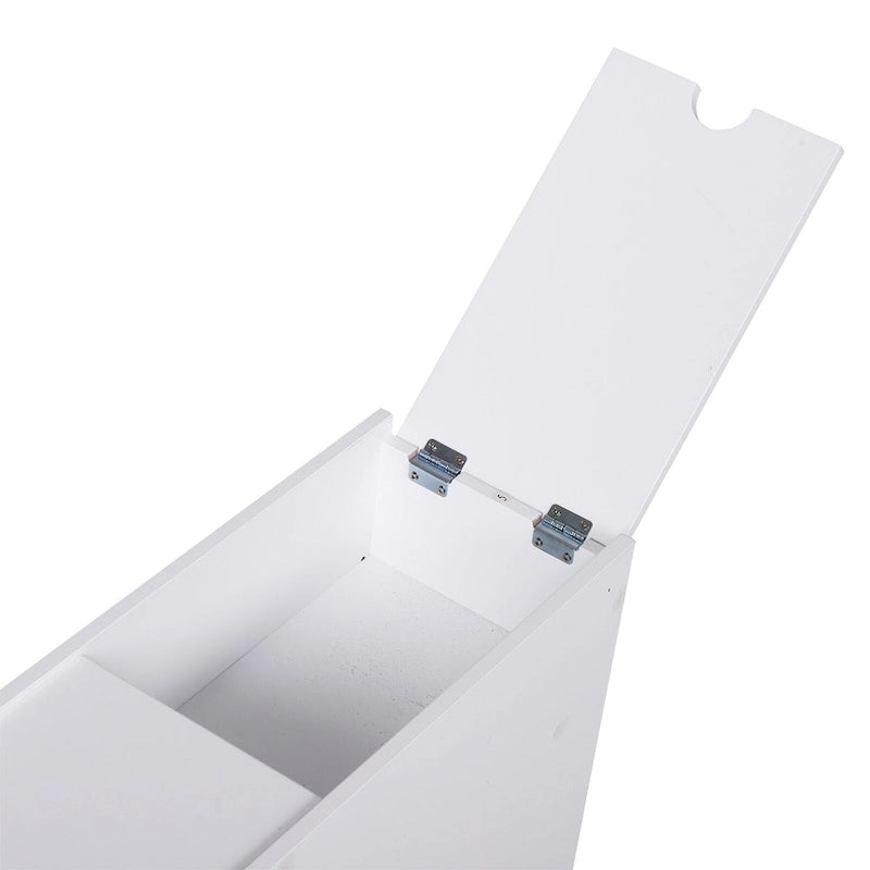 Bathroom Floor Organizer Free Standing Space Saving Narrow Storage Cabinet with Drawers White