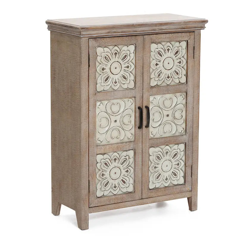 37.4" Tall 2-Door Wood Storage Cabinet - 37.4 H x 27.68 W x 13.23 D