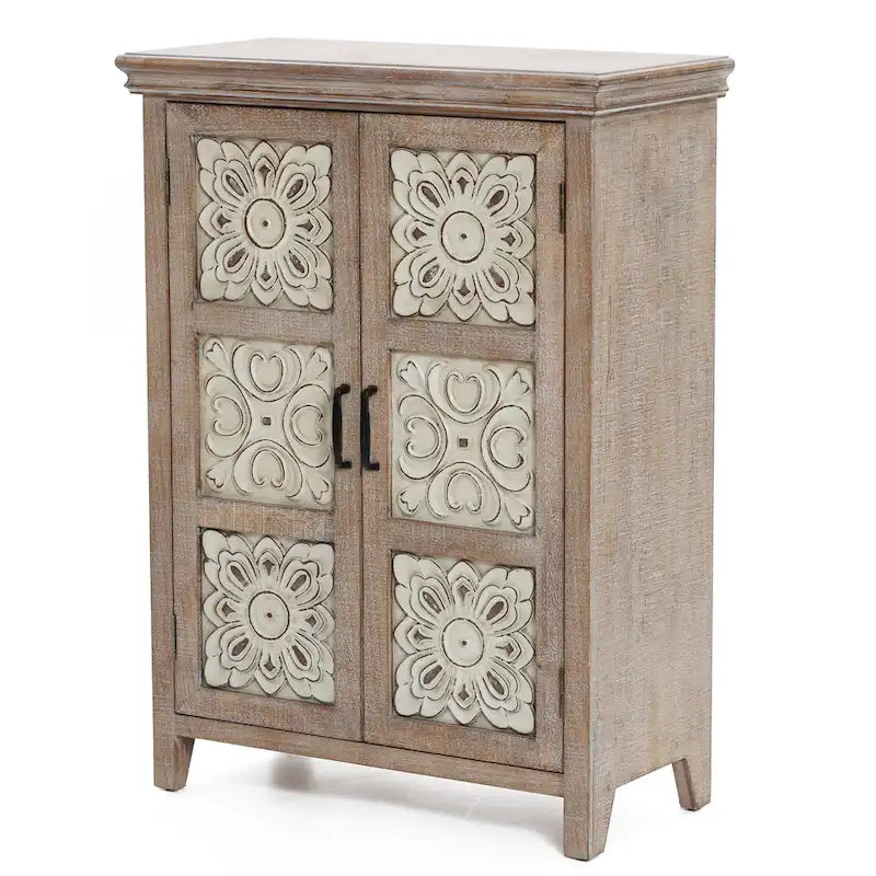 37.4" Tall 2-Door Wood Storage Cabinet - 37.4 H x 27.68 W x 13.23 D