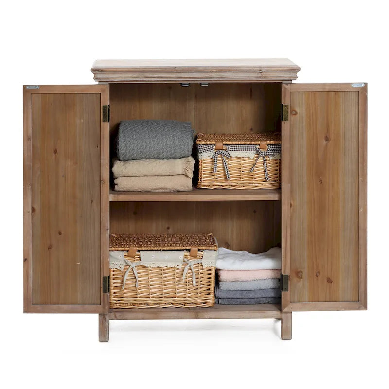 37.4" Tall 2-Door Wood Storage Cabinet - 37.4 H x 27.68 W x 13.23 D
