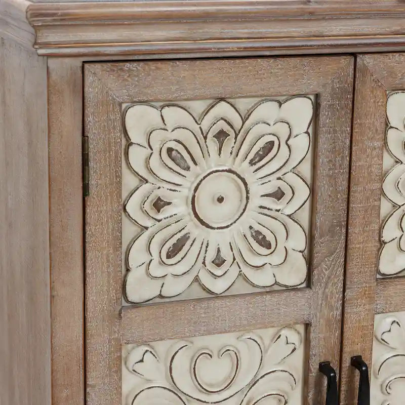 37.4" Tall 2-Door Wood Storage Cabinet - 37.4 H x 27.68 W x 13.23 D