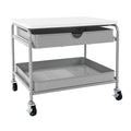 Under Desk Storage & Printer Cart, Silver/White