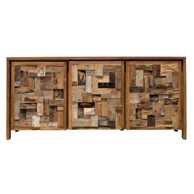 Bathroom Linen Cabinet with 3 Doors – Solid Teak Wood
