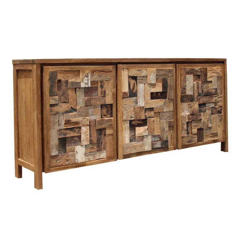 Bathroom Linen Cabinet with 3 Doors – Solid Teak Wood