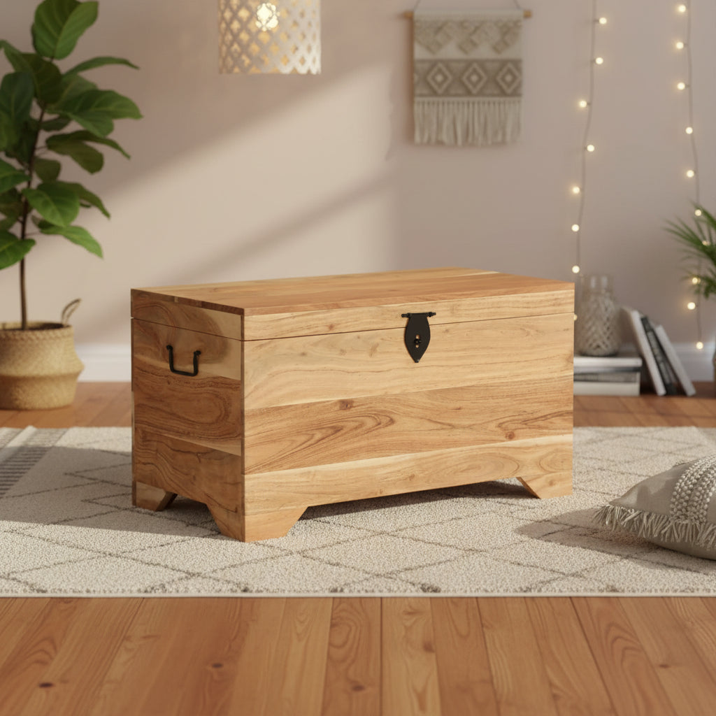 vidaXL Storage Chest Solid Acacia Wood - 28.7 x 15.4 x 16.1