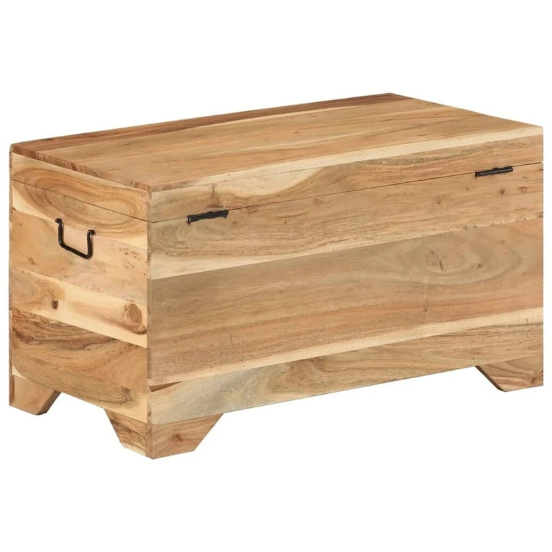 Solid Acacia Wood Storage Chest - 28.7 x 15.4 x 16.1 in