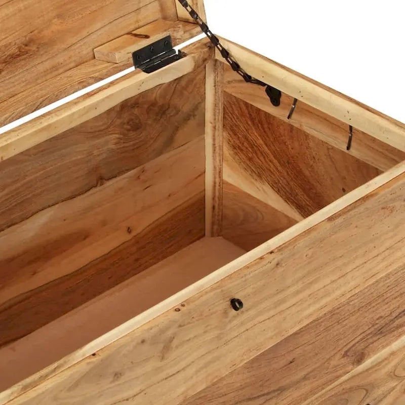 Solid Acacia Wood Storage Chest - 28.7 x 15.4 x 16.1 in