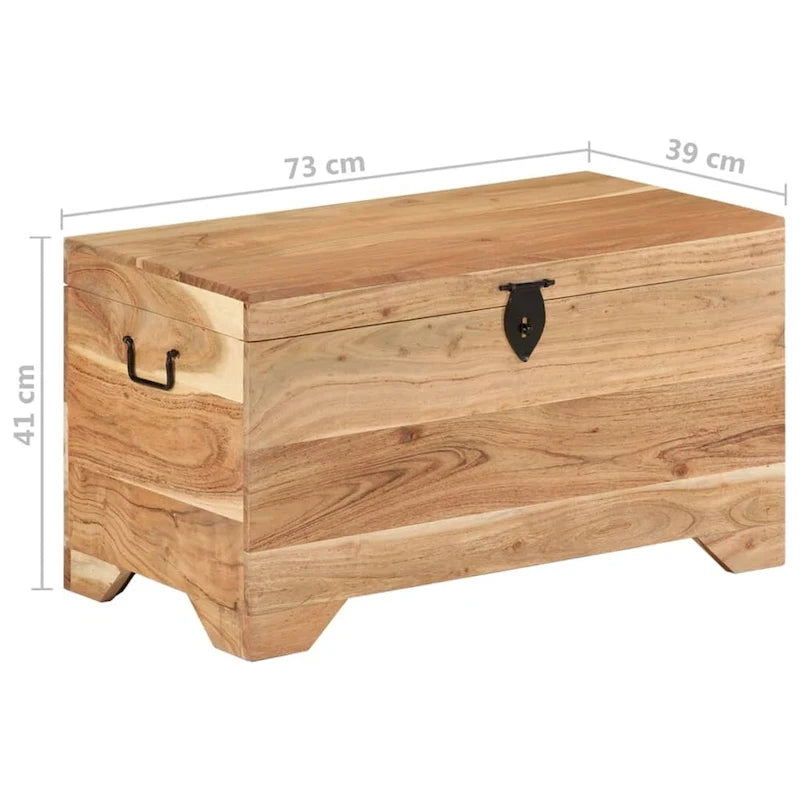 Solid Acacia Wood Storage Chest - 28.7 x 15.4 x 16.1 in