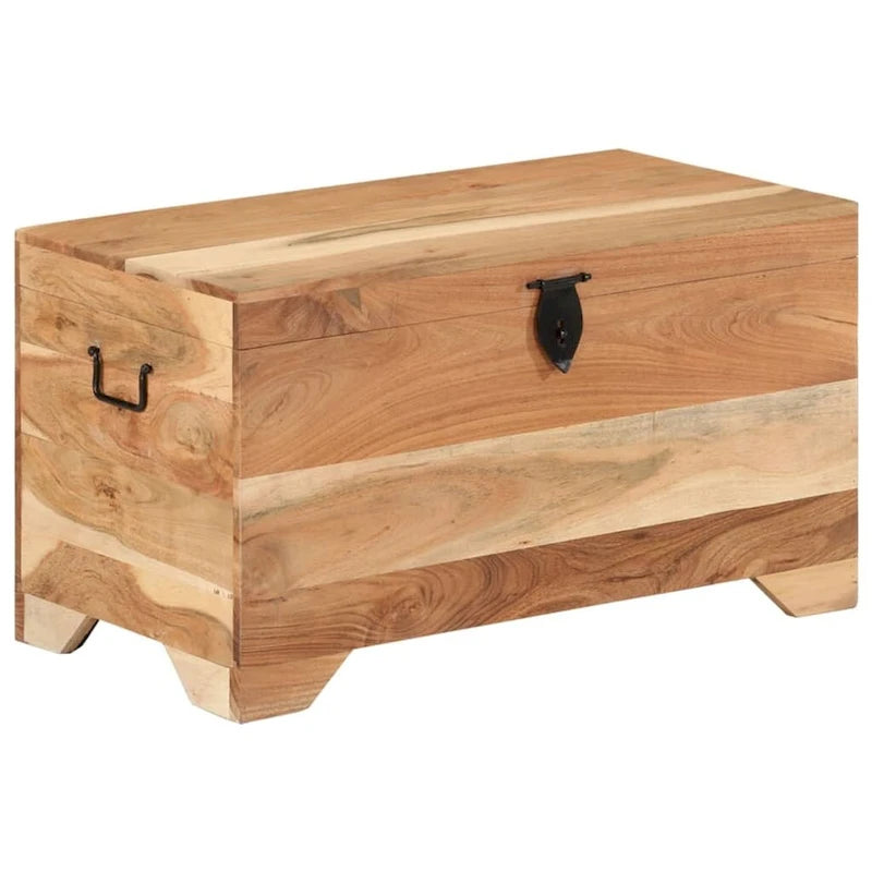 Solid Acacia Wood Storage Chest - 28.7 x 15.4 x 16.1 in