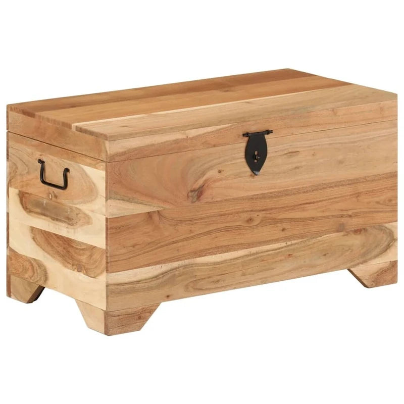 Solid Acacia Wood Storage Chest - 28.7 x 15.4 x 16.1 in