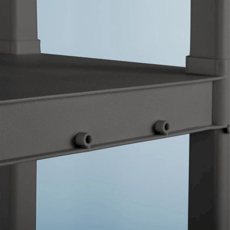 Plastic Indoor Outdoor 4-Shelf Shelving Unit, Gray, 2-Pack
