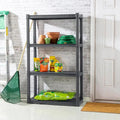 Plastic Indoor Outdoor 4-Shelf Shelving Unit, Gray, 2-Pack