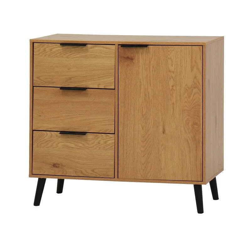 Storage Cabinet with 3 Drawers and Adjustable Shelf