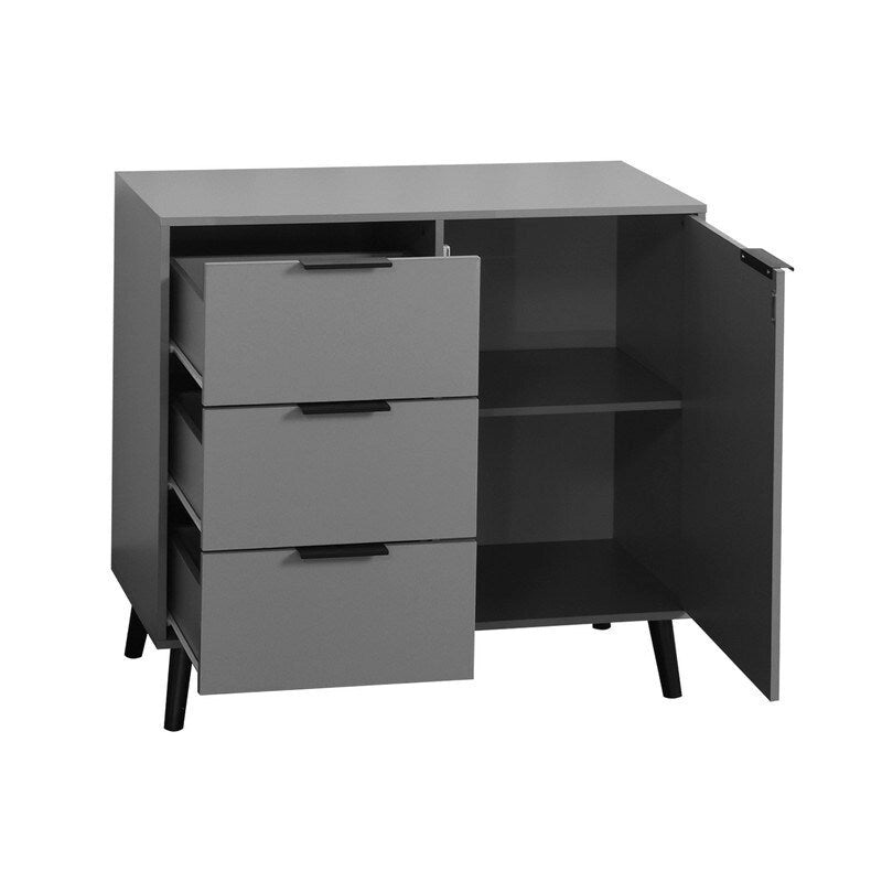Storage Cabinet with 3 Drawers and Adjustable Shelf