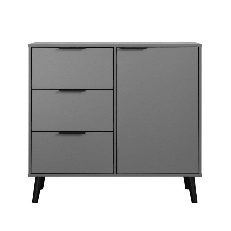 Storage Cabinet with 3 Drawers and Adjustable Shelf