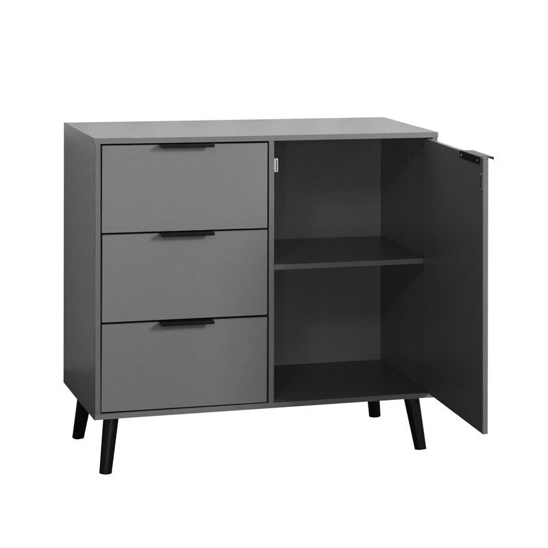 Storage Cabinet with 3 Drawers and Adjustable Shelf