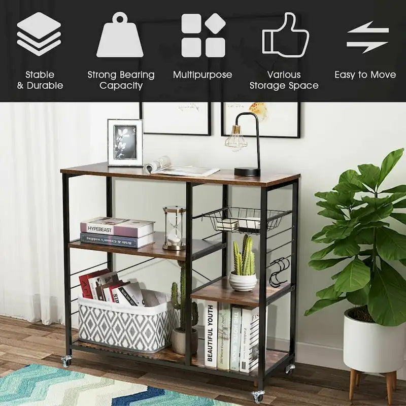 Rolling Industrial Kitchen Storage Shelf