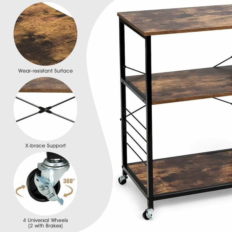 Rolling Industrial Kitchen Storage Shelf