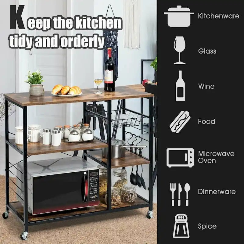 Rolling Industrial Kitchen Storage Shelf