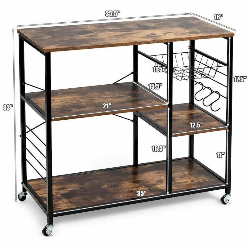 Rolling Industrial Kitchen Storage Shelf