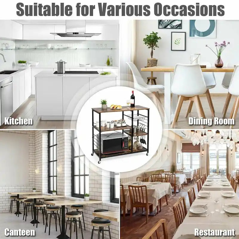 Rolling Industrial Kitchen Storage Shelf