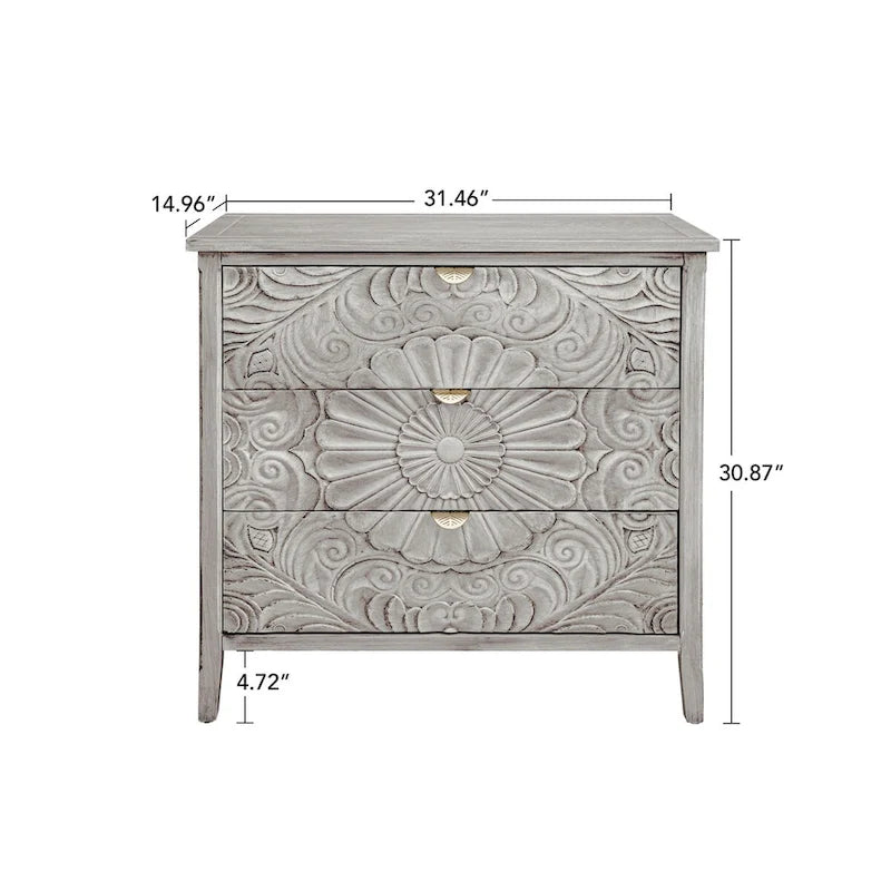 3 Drawer Cabinet, Suitable for Bedroom, Living Room & Study