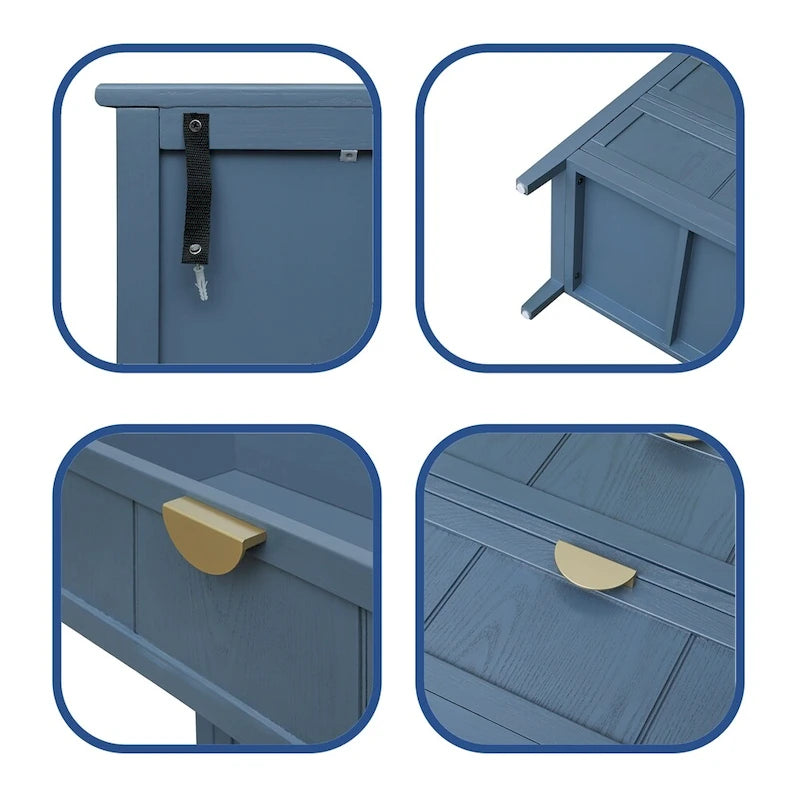 American Style Cabinet with Non-Slip Foot Pads and 3 Drawers