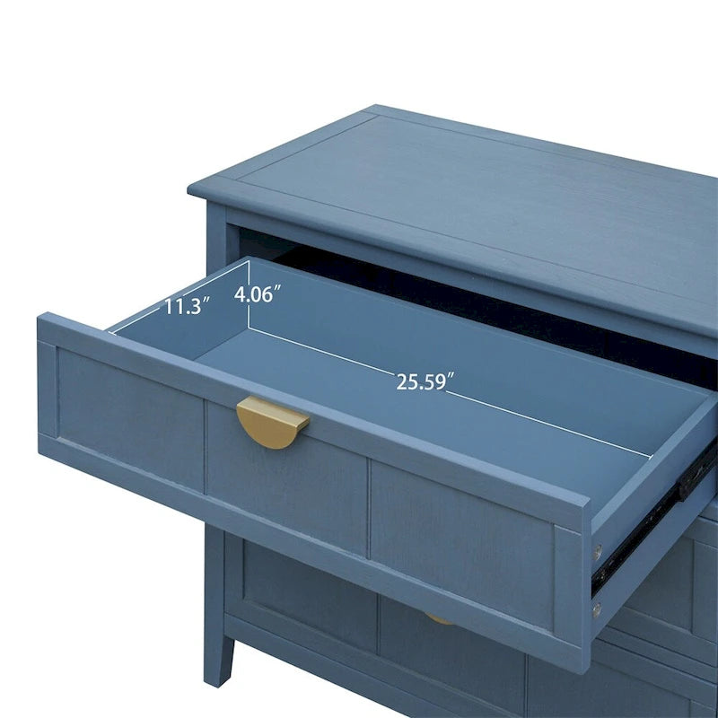 American Style Cabinet with Non-Slip Foot Pads and 3 Drawers