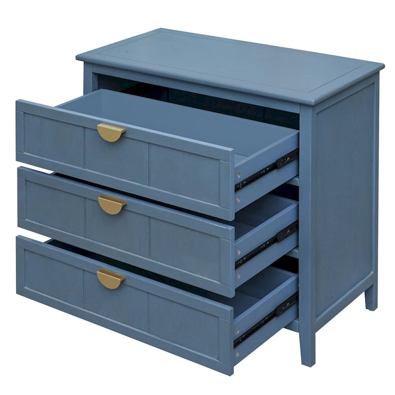 American Style Cabinet with Non-Slip Foot Pads and 3 Drawers