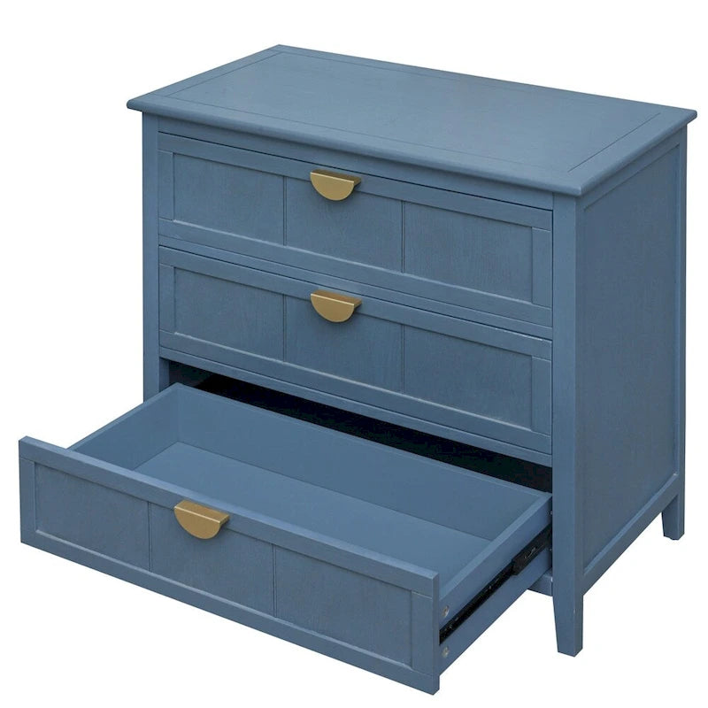 American Style Cabinet with Non-Slip Foot Pads and 3 Drawers