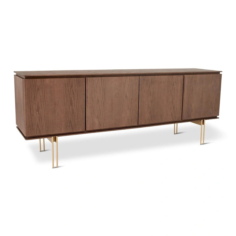 Wood Veneer Buffet with 4 Doors