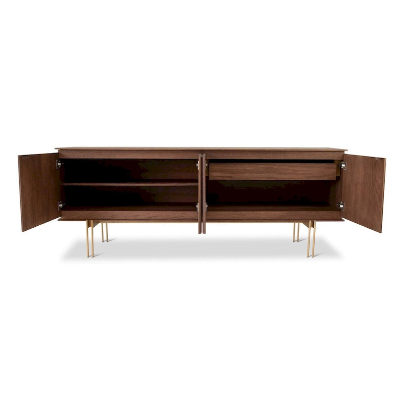Wood Veneer Buffet with 4 Doors