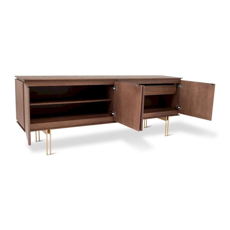 Wood Veneer Buffet with 4 Doors
