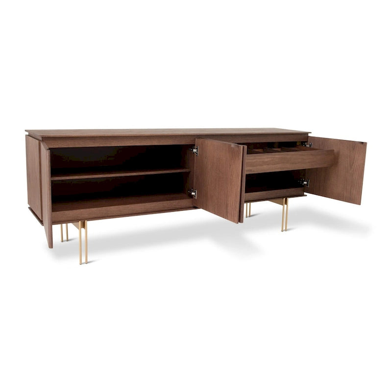 Wood Veneer Buffet with 4 Doors