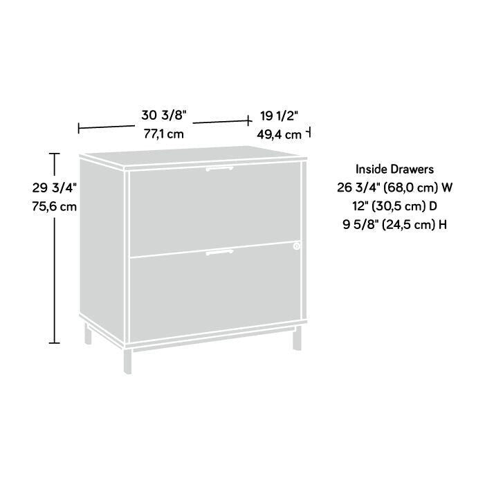 2-Drawer Lateral File Cabinet with Locking Drawer