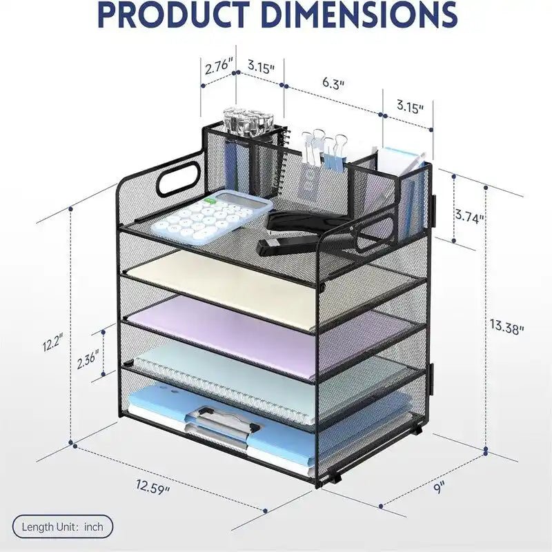 5-Tier Desk Organizer, 13"L x 9.25"W x 13.38"H