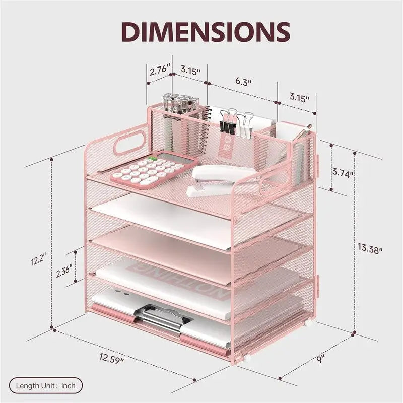 5-Tier Desk Organizer, 13"L x 9.25"W x 13.38"H