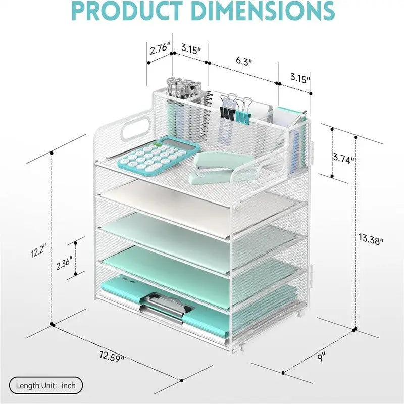 5-Tier Desk Organizer, 13"L x 9.25"W x 13.38"H