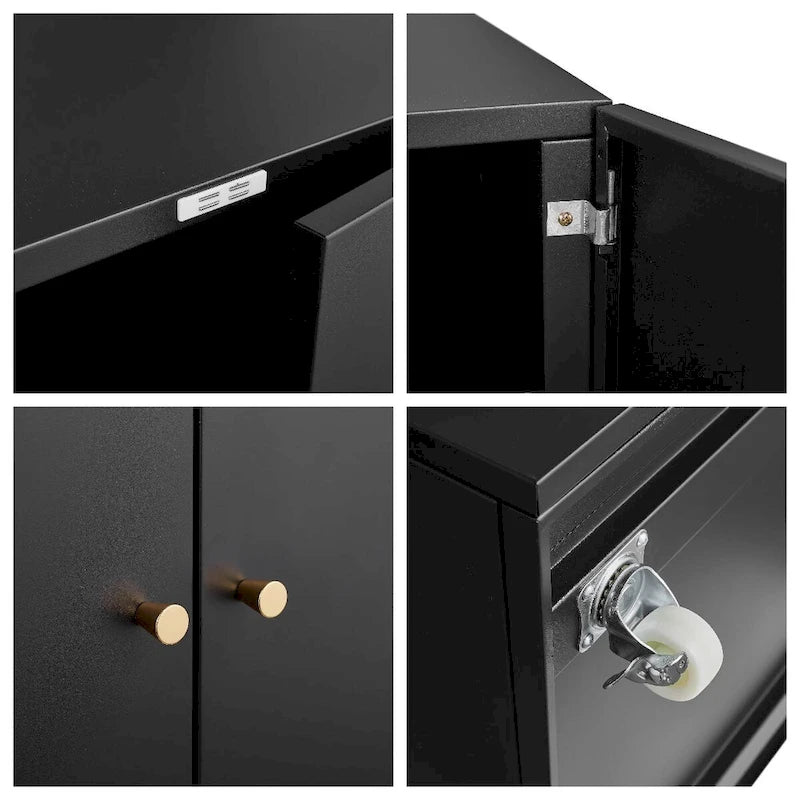 Copier Cabinet 2-Door Steel Mobile Pedestal